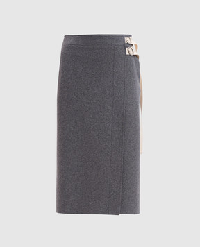 Jil Sander Сіра спідниця на запах з вовною J40MA0157J20212