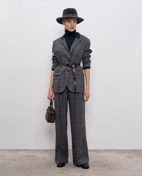 Brunello Cucinelli Синій гольф з кашеміру з ланцюжком моніль M12150103P