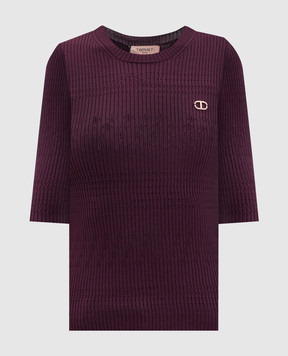 Twinset Фіолетовий топ в рубчик 252TP3240