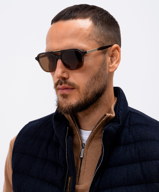 Brunello Cucinelli Коричневые солнцезащитные очки Sartorial Sunset MOCMULTS02 изображение 2