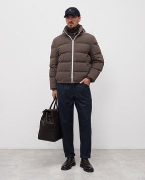 Brunello Cucinelli Коричнева пухова куртка MM4911836