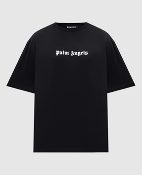 Palm Angels Чорна футболка з принтом логотипа PMAA089C99JER003