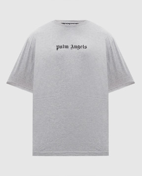 Palm Angels Серая футболка с принтом логотипа PMAA089C99JER003