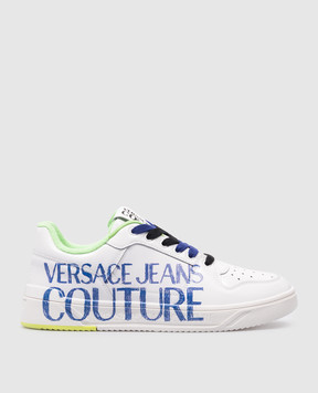 Versace Jeans Couture Белые кожаные кроссовки Starlight с принтом 76YA3SJ5ZPA57