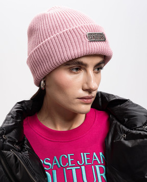 Versace Jeans Couture Розовая шапка с логотипом 77HAZK50ZG291