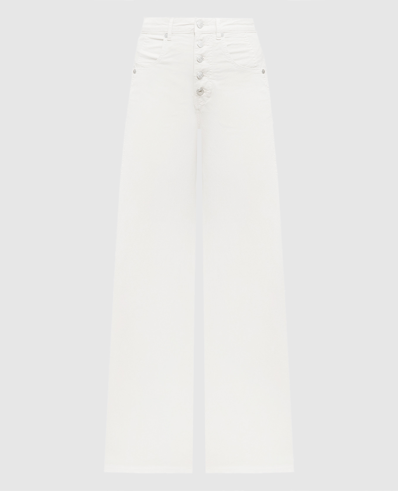 White pants with logo patch