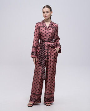 Dolce&Gabbana Рожева блуза із шовку в принт логотипа F5I89TGDCVJ