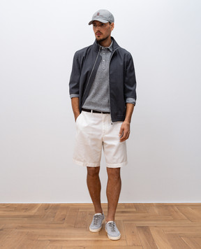 Brunello Cucinelli Серое поло с леном MW8653936