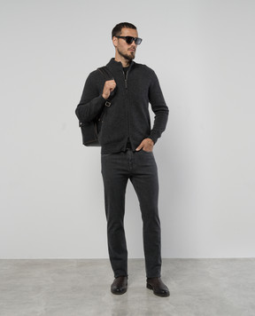 Canali Серый кардиган из шерсти и кашемира MK02164C0022