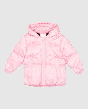Givenchy Детский розовый пуховик в узор монограммы логотипа 4G H3049524