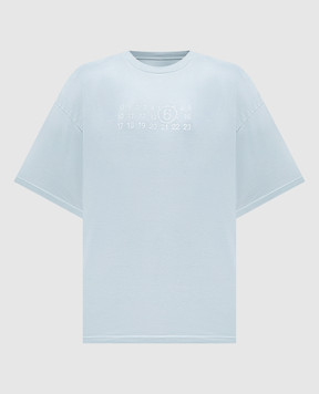 Maison Margiela MM6 Зеленая футболка с фактурным принтом логотипа S62GD0202M20115