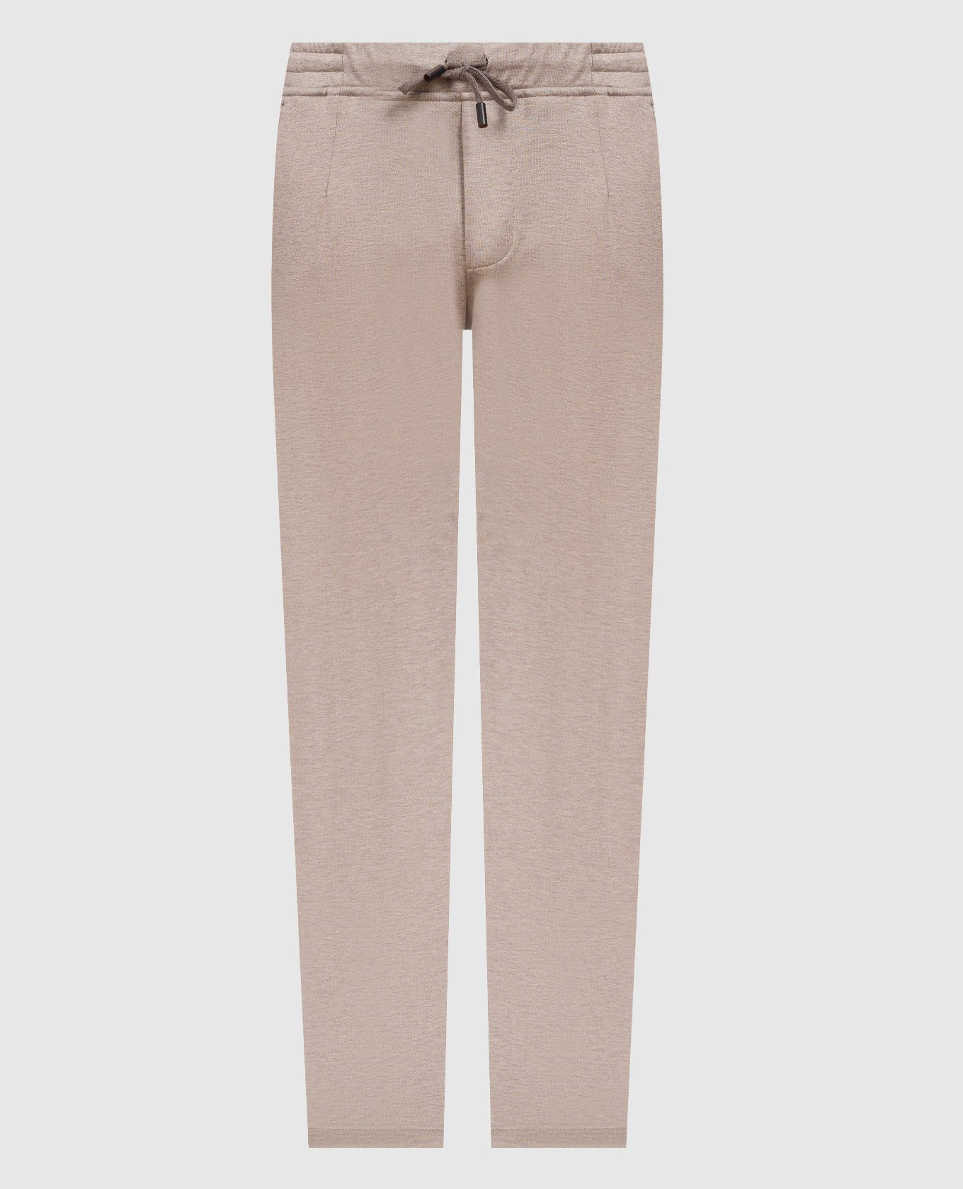 Beige sports pants with silk