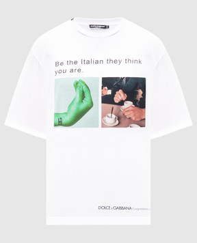 Dolce&Gabbana Біла футболка з принтом G8PN9TG7O4Z