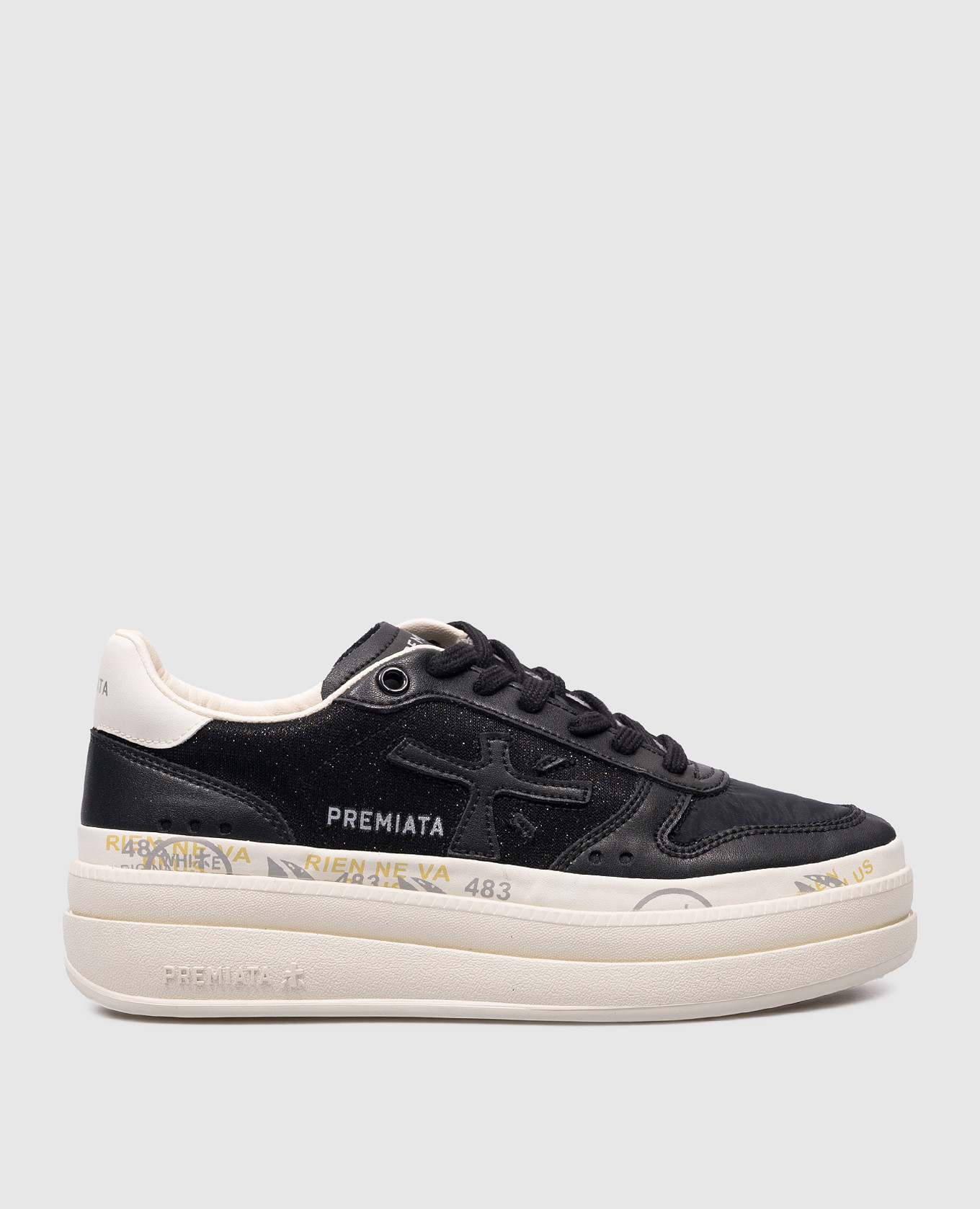 Black MICOL combined sneakers with lurex