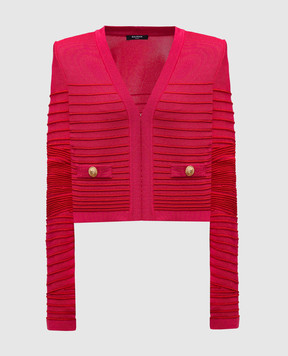 Balmain Рожевий кардиган у візерунок EF0SK257KI38