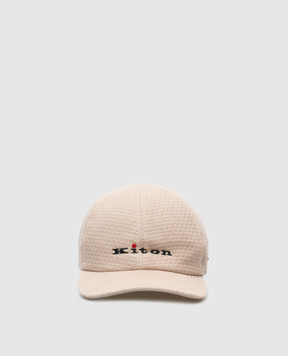 Kiton Бежева кепка з вишивкою логотипа UCAPP68K0717F