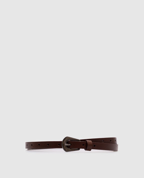 Brunello Cucinelli Коричневий шкіряний пояс M0VLXC128P