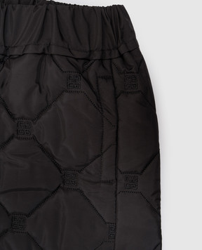 Givenchy Детские черные шорты с вышивкой монограммы 4G H3040012+