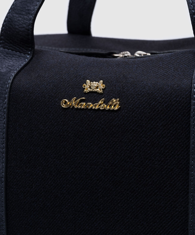 Enrico Mandelli Синя комбінована дорожня сумка з логотипом 0LEWIS3813 зображення 4