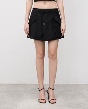 Helmut Lang Черная юбка мини из шерсти P02HW302