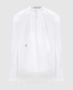 Christian Dior Біла блуза з вишивкою логотипа 411B34A3356