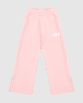 Off-White Дитячі рожеві спортивні штани з принтом логотипа OGCH00AS25FLE001