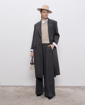 Brunello Cucinelli Серые брюки Loose из шерсти и кашемира MD588P8724
