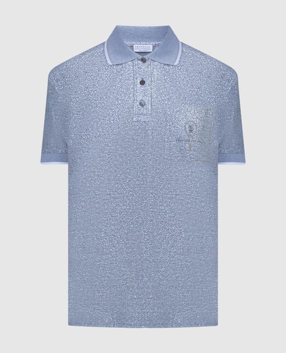 Gray logo lurex polo shirt