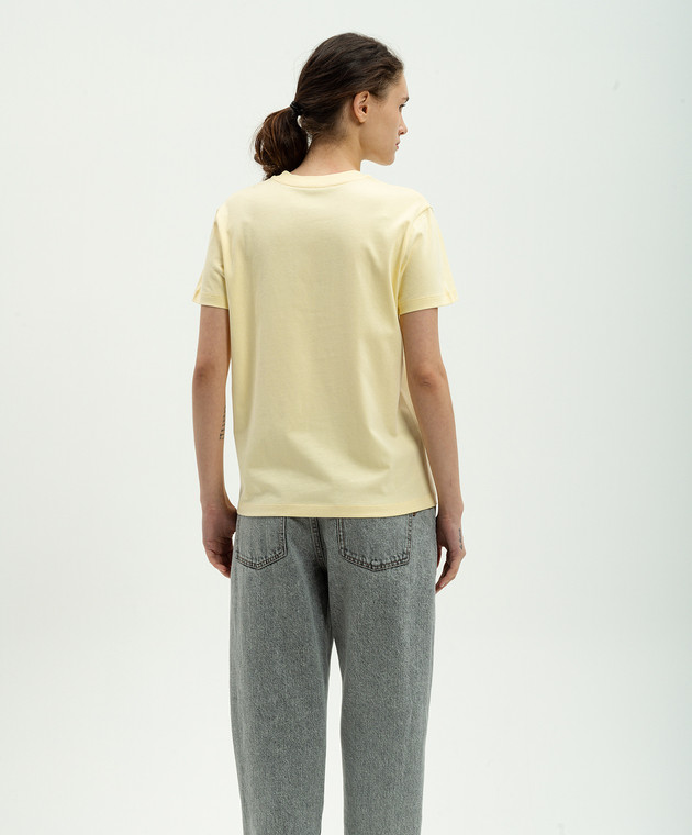 Moncler Женская футболка с фактурной вышивкой логотипа 8C00006829HP изображение 4