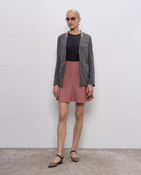 Brunello Cucinelli Сірий жакет із шовку з ланцюжком моніль M0S282565y