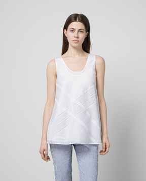 Max Mara Белый топ EBRIDI с кружевом EBRIDI