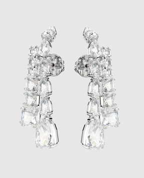 Swarovski Сріблясті сережки-кластери Matrix 5692515