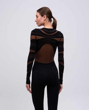 Wolford Коричневе боді з візерунком 
Venus String 77117
