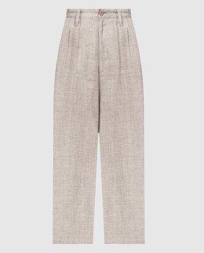 Y`S Yamamoto Бежевые брюки из льна YSP19300