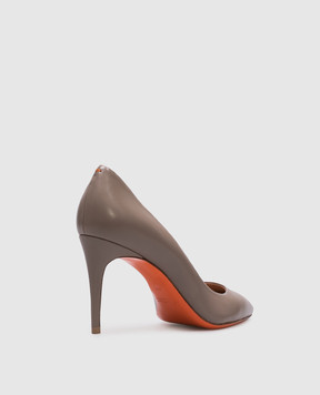 Santoni Бежевые кожаные туфли  WDID70945HI2NSZA