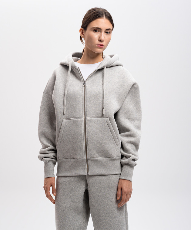 Ami Paris Сіра спортивна куртка з логотипом USW427749 зображення 3