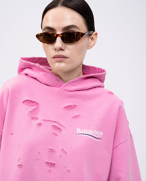 Balenciaga Коричневі сонцезахисні окуляри Neo Oval 812657T0039