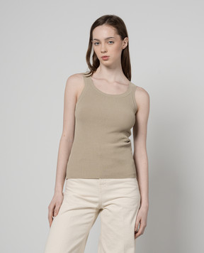 Max Mara Бежевий топ ZEMIRA в рубчик ZEMIRA