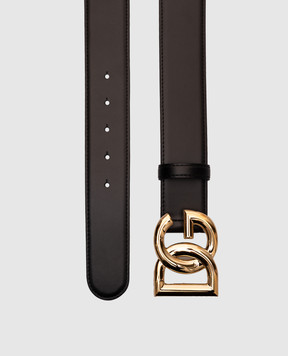 Dolce&Gabbana Чорний шкіряний пояс з монограмою логотипа BE1446AW576