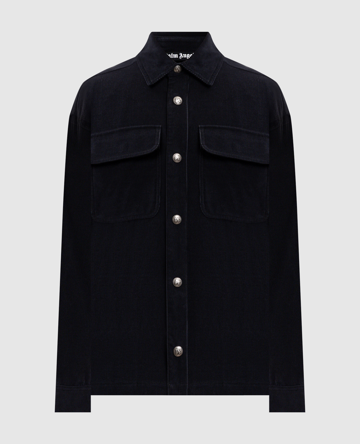 

Черная рубашка с вышивкой логотипа, Черный, Рубашки