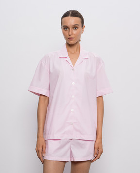 Dore & Rose Розовая пижамная рубашка в полоску с логотипом SHORSLEEVESTRIPEDPJTOP