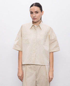 Brunello Cucinelli Бежева сорочка з фактурним візерунком MQ994HH206