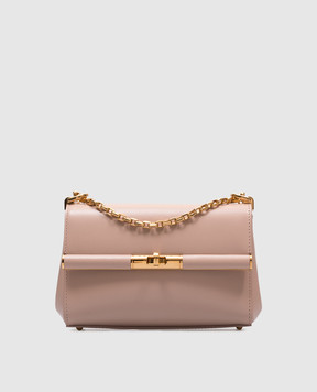 Dolce&Gabbana Бежевая кожаная сумка Marlene с логотипом BB7766A3G19