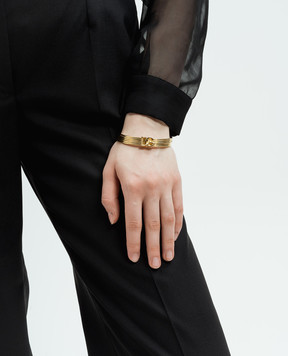 Dolce&Gabbana Золотистий багатошаровий браслет з фактурним логотипом DG WBQ6M2W1111