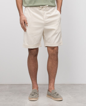 Canali Бежевые шорты с отворотами PT0135595606