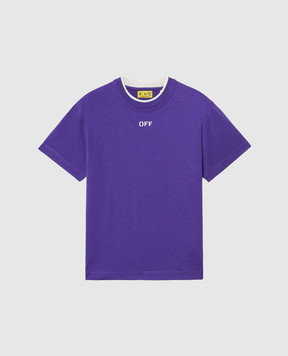 Off-White Дитяча фіолетова футболка з принтом Off OGAA01BS25JER001