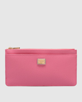 Dolce&Gabbana Розовый кожаный кошелек Dauphine с логотипом BI1265A1001