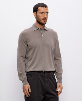 Brunello Cucinelli Коричневое поло из шерсти и кашемира M2400295