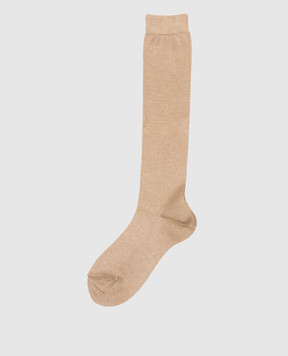 Brunello Cucinelli Бежевые гольфы с люрексом MCSMF0099