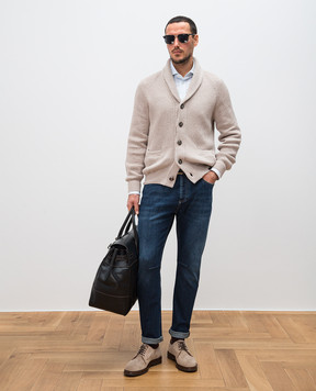Brunello Cucinelli Сині джинси з патчем логотипа M283PX1290